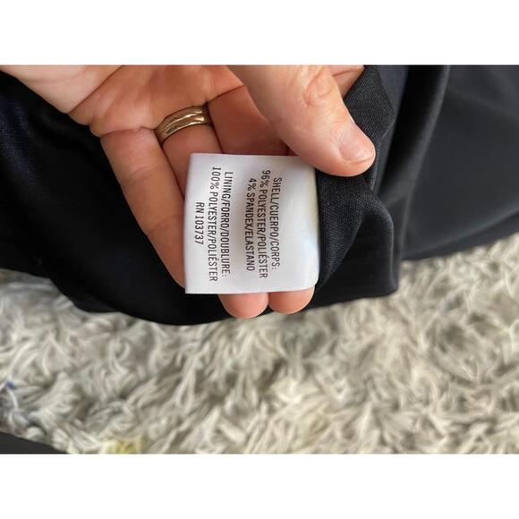 Donna Morgan Womens Sheath Dress Size 0 Black Elegant V-Neck Classic Formal - Picture 4 of 4